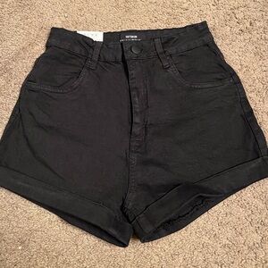 Cotton on black high waisted shorts
